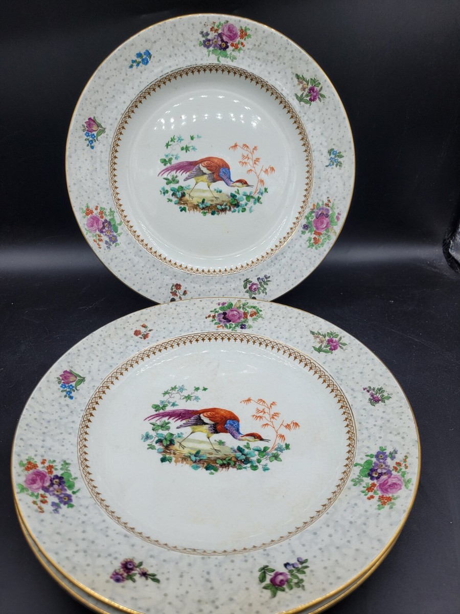 Green Asiatic Pheasants Plate 約22.5センチ４枚 Green Asiatic Pheasants Plate 約22.5センチ4枚 Burleigh - Dark