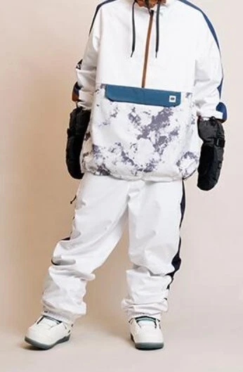 686 Waterproof Anorak Jacket (L) White Colorblock M2WCST02-WHT