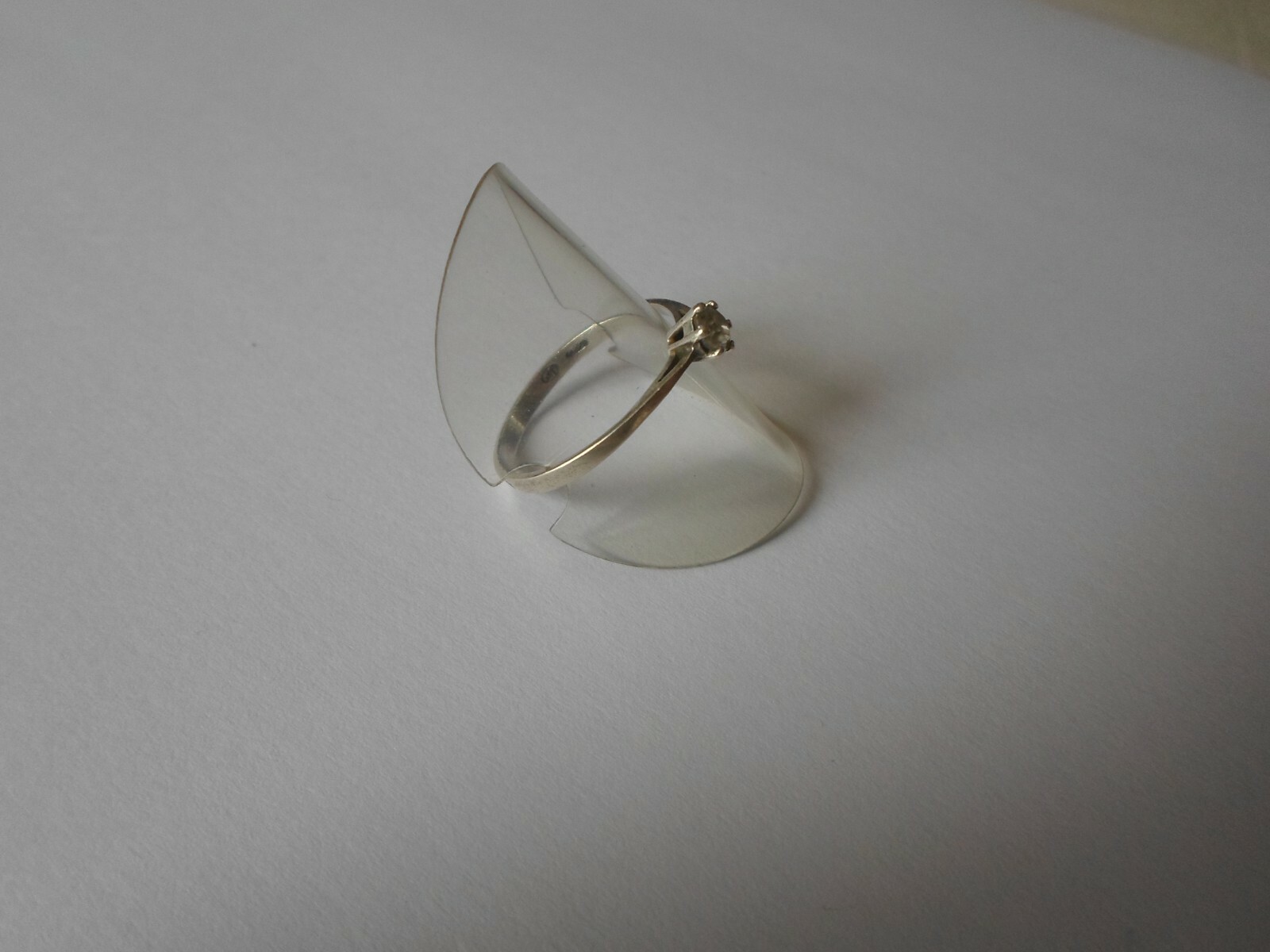 Ring in solid silver, solitaire, zirconium, t. 59 - image 2