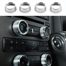 4X Air Conditioning Switch Button Trim Ring Cover for Ford Mustang 11-14 Silver
