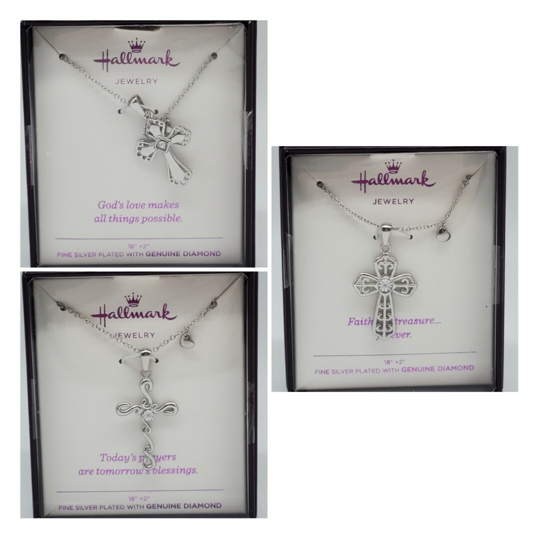 HALLMARK Jewelry Fine Silver Plated w/Genuine Diamond HALLMARK Jewelry Fine Silver Plated w/Genuine Diamond