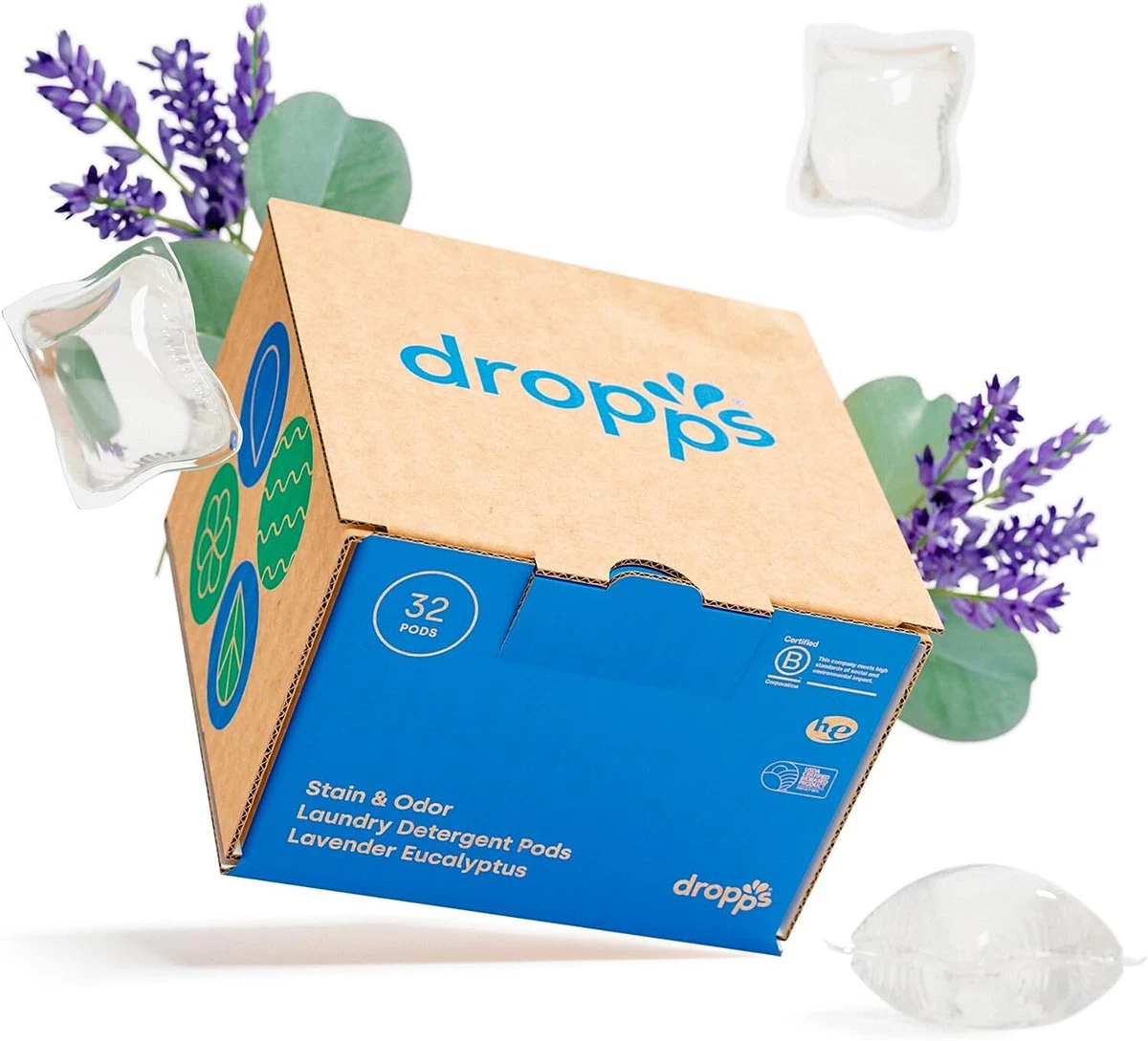 Dropps Stain Odor Laundry Detergent Lavender 32 Count Pack of 1