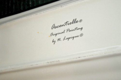 Ascentielle Orig. pintura de N Lapique placa rectangular que representa herramientas Francia - Imagen 5 de 5