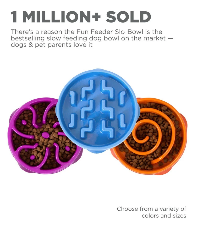 Alimentador divertido Outward Hound perro Slo Bowl alimentación lenta saludable recomendado por veterinario Foto 2 de 4