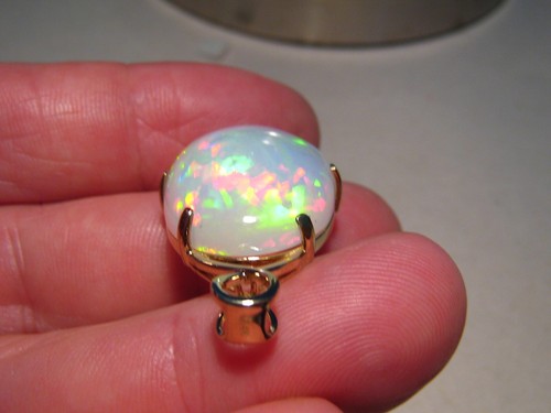 Großer 26 ct. Welo Opal Anhänger, massiv 14 k Gelbgold - Bild 7 von 12