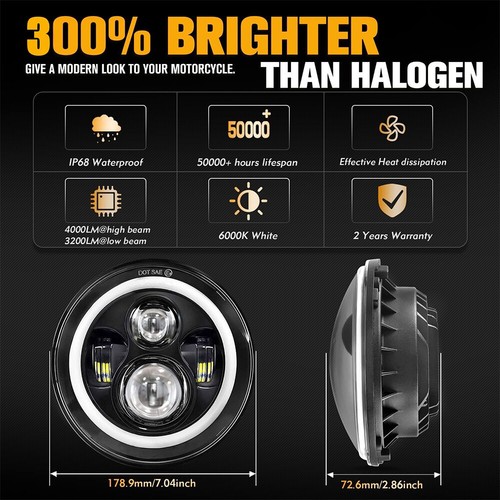Faro LED redondo de 7 pulgadas para Nissan Patrol Y60 12v haz alto bajo súper brillante - Imagen 8 de 14