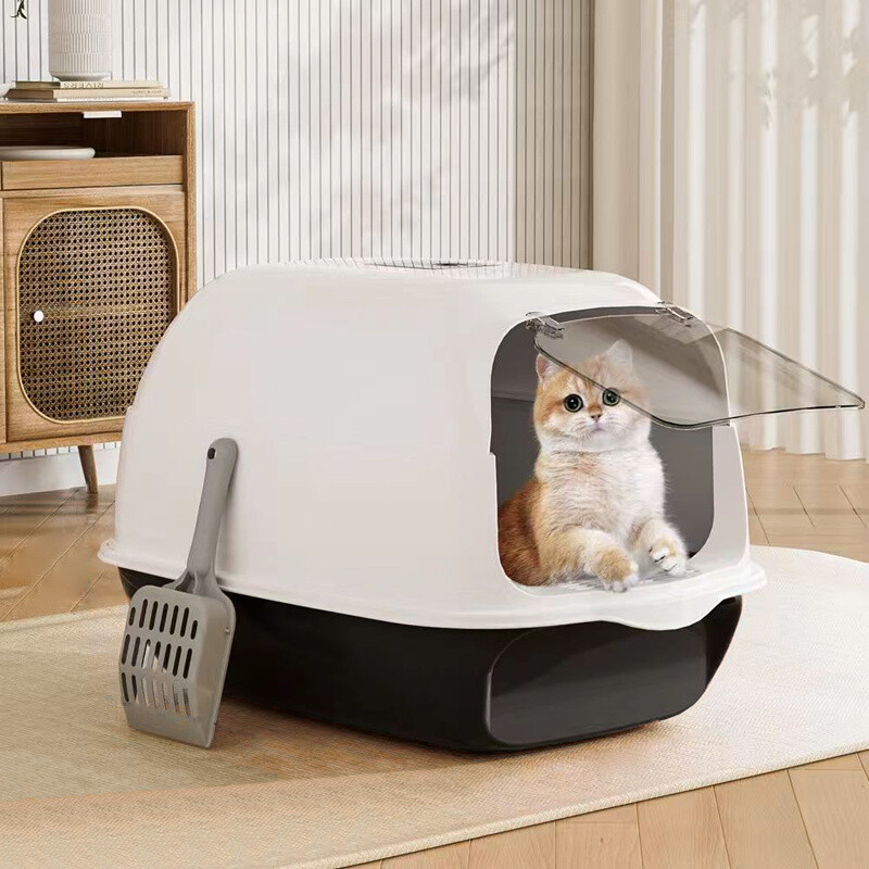 Extra Large Hooded Cat Litter Trays Fully Enclosed AntiSplashing Cat