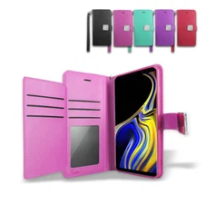 For Samsung Galaxy NOTE 9/ Note9 Double Wallet Leather Card Holder Case Cover