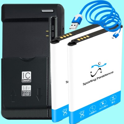 High Power 2x 3000mAh Battery Rapid Charger Cable f LG K8 US375 U.S. Cellular US