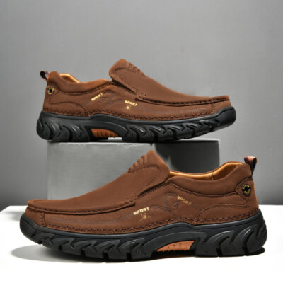 Genuine Leather Men Shoes Casual Sneakers Moccasins Italian Loafer Leisure Boots