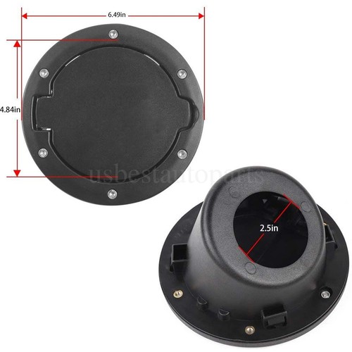 Gas Cap Cover Black Fuel Tank Door Fuel Filler Door for Jeep Wrangler