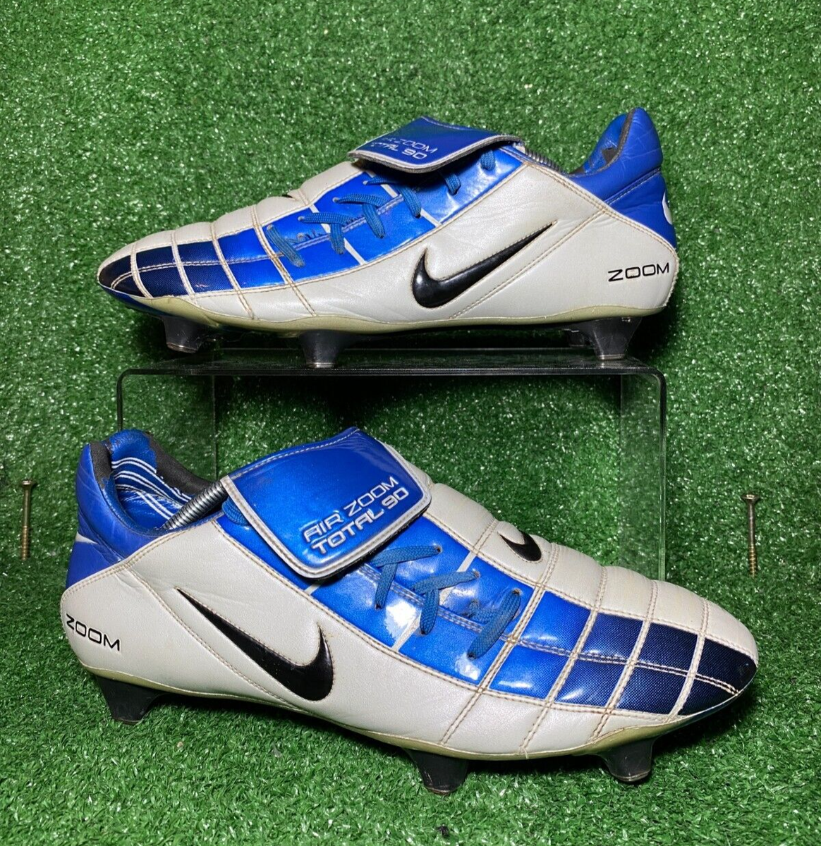 ELITE AIR ZOOM 2003 Nike Total 90 II III White Blue SG FG size 12