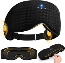 3D Contoured Sleep Mask with Bluetooth Headphones, Adjustable Blackout Sleeping