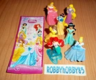 DISNEY PRINCESS COMPLETE SET 7 FIGURES WITH PAPERS KINDER SURPRISE EGG TOYS 2013