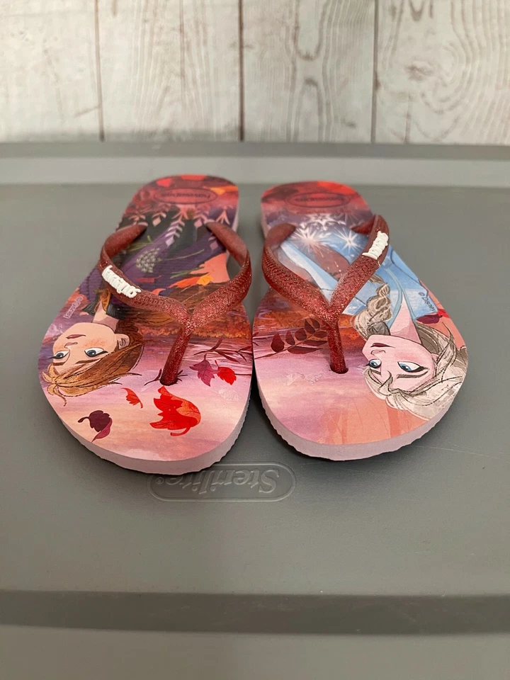 Havaianas Disney Frozen Anna Elsa 人字拖凉鞋 尺寸 2Y 31-32 — 第 2/4 张图片