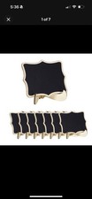 9PC Wood Table Number Holders in Black  Beige for Wedding Centerpieces