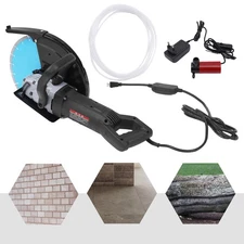 14'' Portable Electric Concrete Saw with Water Pump and Blade Wet/Dry Cutter