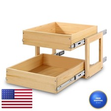 Mulush Pull Out Cabinet Organizer 23W21D16H Soft Close Slide Out Wood Drawer