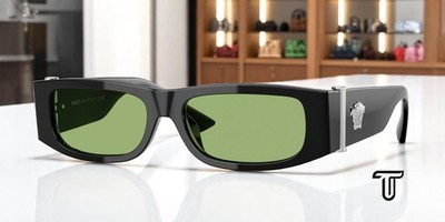 VERSACE VE4476U GB1 2 Black Green 55 mm Men's Sunglasses