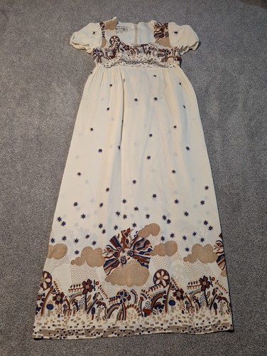 Vintage Young Innocent Arpeja Dress Womens 13 Psychedelic Mushrooms Sun Art 70s