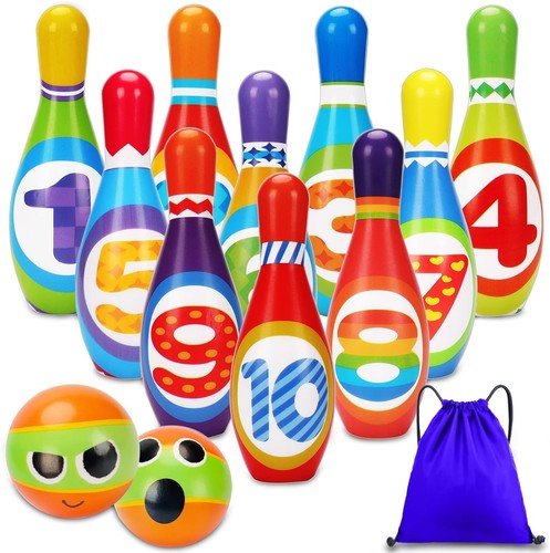 Kids Bowling Set Indoor for Toddler 1-3 3-5 Soft 10 Colorful...