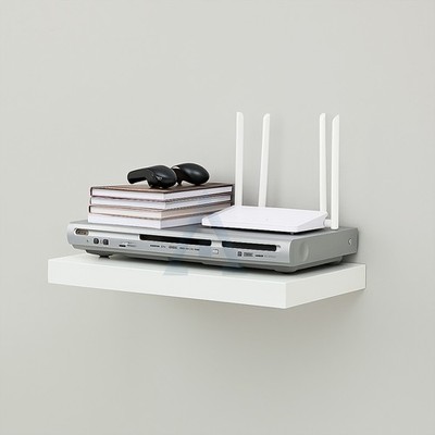45cm Wand Schwebendes Medien Regal Weiß für TV Sky Box DVD PS4 Wandhalterung Aufbewahrung