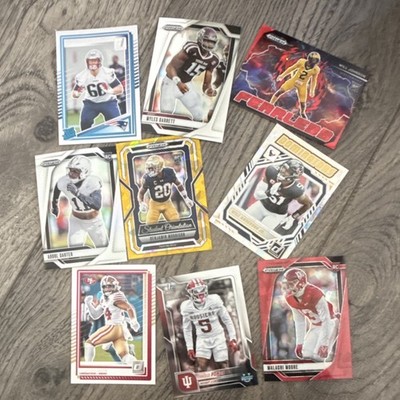 whole box of college and nfl o line, d line, lb, safety & kickers trading cards!
