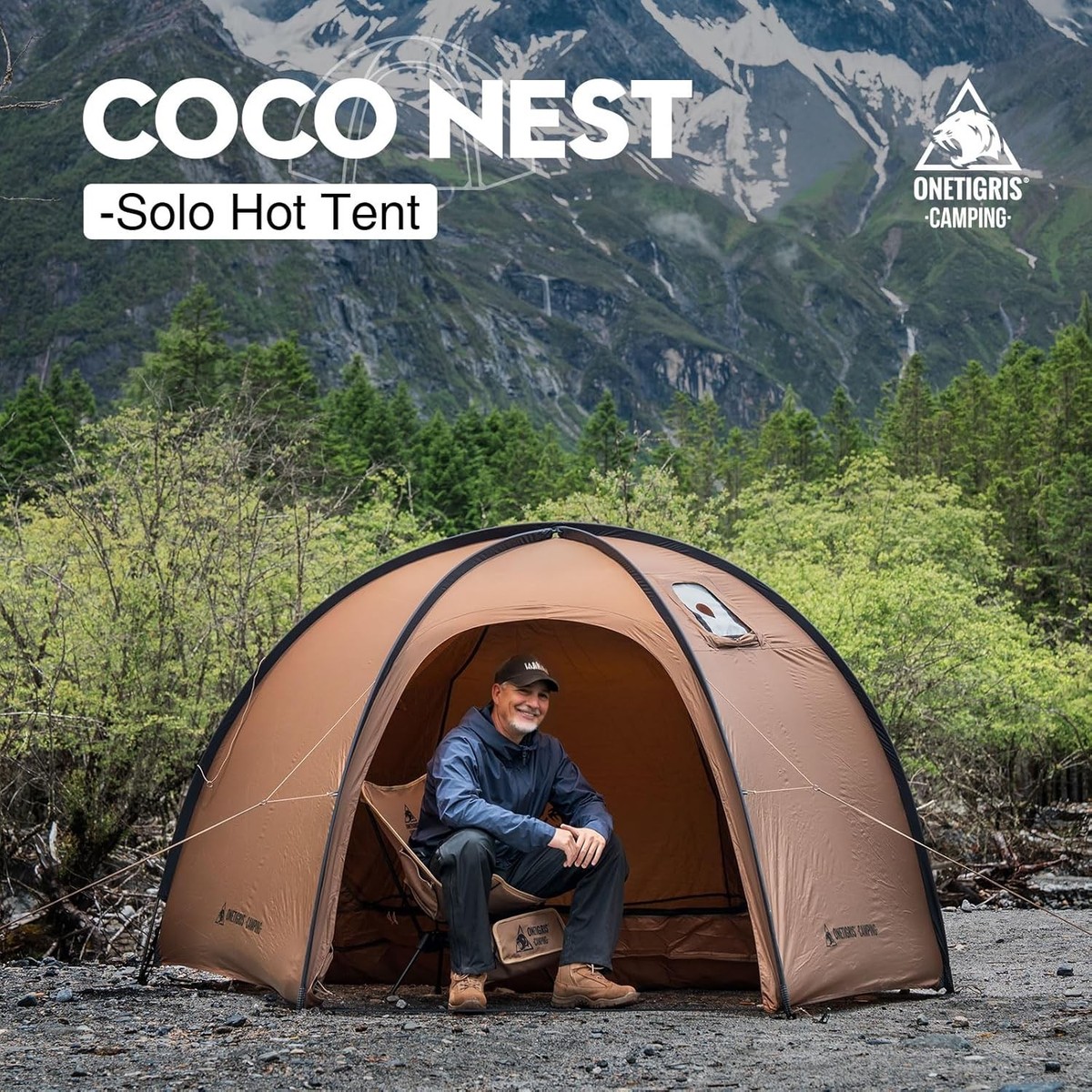 OneTigris Coco NEST Solo Hot Tent with Stove Jack, 3000mm