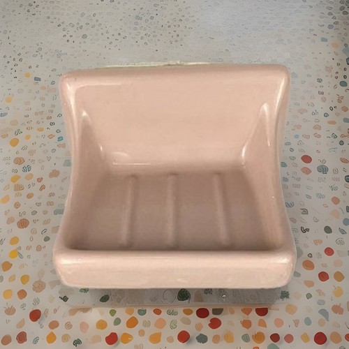 Vintage Retro Rosa Wandhalterung Keramik 50er Badezimmer Seifenschale Landhaus Mid Century