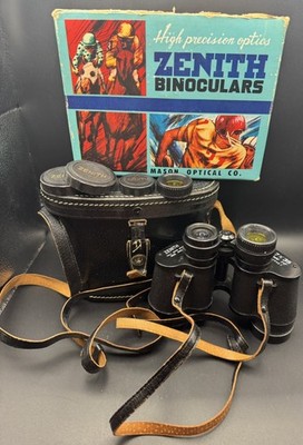 Vintage Zenith Binoculars 7x35 Field 10 #44844 With Case And Accessories Read