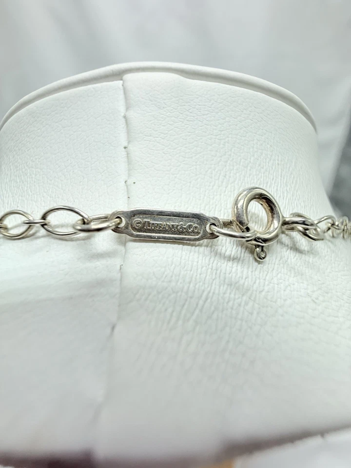 Tiffany & Co Garden Blossom Flower Diamond Pendant Large Sterling Silver 30" - Image 3 of 4