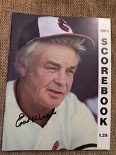 1985 Baltimore Orioles scorebook autographed by Earl Weaver. 