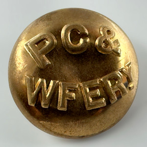 Uniform Button TRAIN RAILWAY RR Waterbury PC & WFERY Poughkeepsie City Electric
