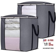 120L Extra Large Blanket Storage Bags - Breathable Clothes Storage Containers