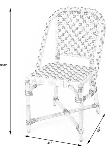 Coastal Rattan Side Chair | Butler Specialty-Black and White - Picture 9 of 9