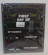 First  Last Day Of School Chalkboard Double Sided Sign 12 " X 10" Novelty Gift