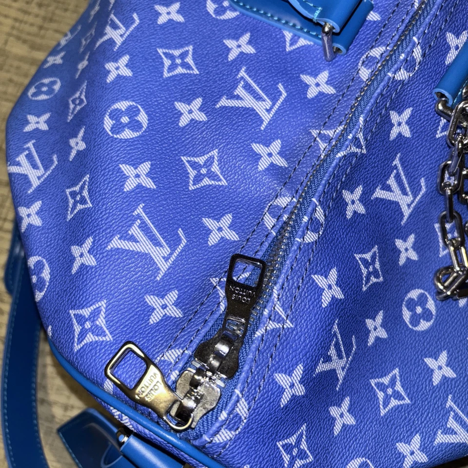 Louis Vuitton Keepall Bandolera Nubes Azul Monograma Fin de Semana Bolso de Viaje Grande Foto 3 de 4