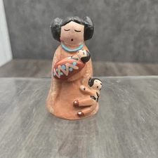 Vintage Whitefeather Storyteller Figurine Woman with 2 Children Native Tones