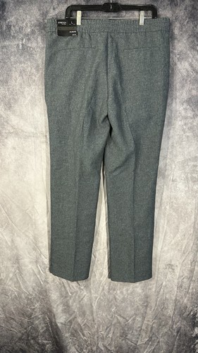 ALFANI Grey Pleated Drawstring Stretch Flat Front Pants SZ L Men’s Casual - Picture 12 of 12