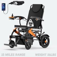 36LB Lightweight Foldable Electric Wheelchair for Adult,350LB All Terrain Travel
