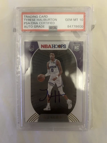 Tyrese Haliburton 2020-21 NBA Hoops Rookie Auto PSA/DNA GEM MT 10 (LOW POP!)