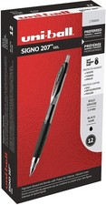 Image of 1790895 Uni-Ball 207 Gel Signo RT Pen, Black Ink, fine Tip 0.7.mm, Box of 12