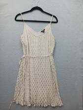 Express Women's Wrap Mini M Beige Metallic Cocktail