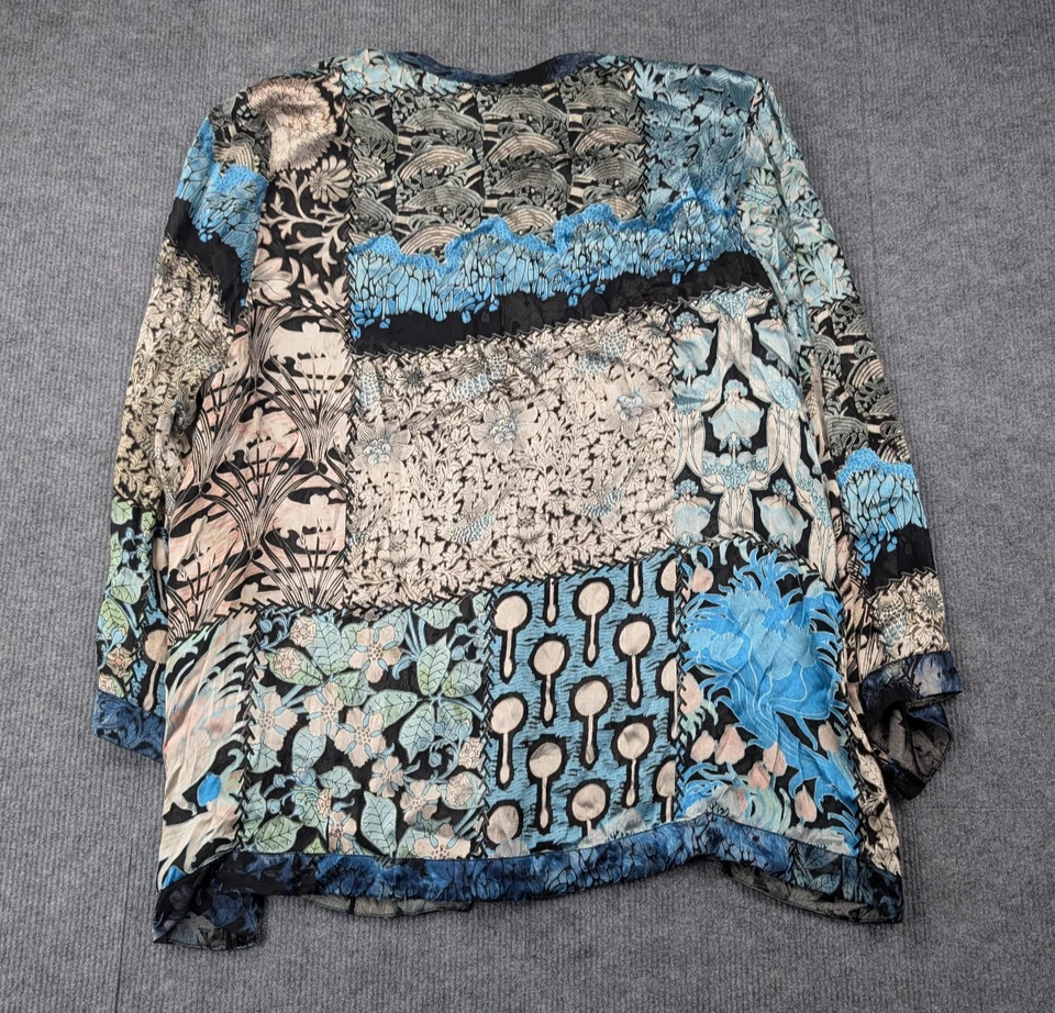 Top Citron Santa Monica para mujer 2X seda con botones artístico boho transparente capricho en capas Foto 2 de 4