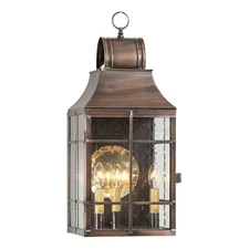Irvins Country Tinware Stenton Outdoor Wall Light in Solid Antique Copper