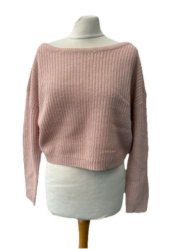 Prettylittlething Pullover rosa Gr. S/M Langarm Crop Pulli Damen - Bild 1 von 11