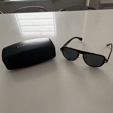 Versace MOD. 2199 1002/81 Polarized Black Aviator Sunglasses w/ Case