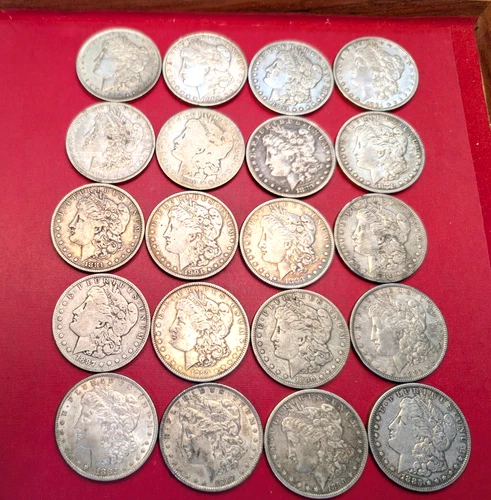 Roll of 20 Assorted Morgan Silver Dollars  No 21s VG-XF 260434