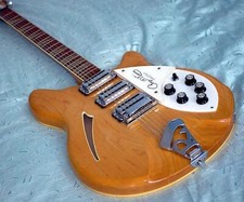 Professional Factory Custom Maple Natural 12 String Semi Hollow Electric Guitar