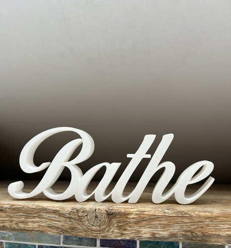 White BATHE Sign Word Letters freestanding Bathroom Ornament or Wall Decoration - Picture 7 of 14